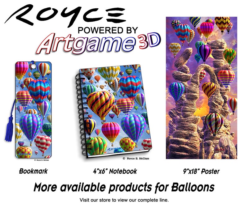 Artgame 3D ""Hot Air"" (Balloons) Bookmark Featuring The Artwork of Royce B Mcclure - by Artgame - Image 3
